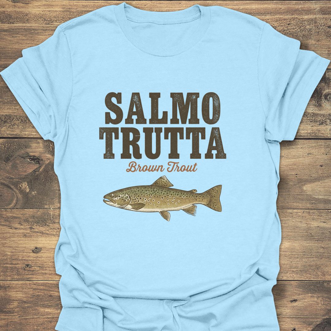 Salmo Trutta Brown Trout - Light Blue t-shirt