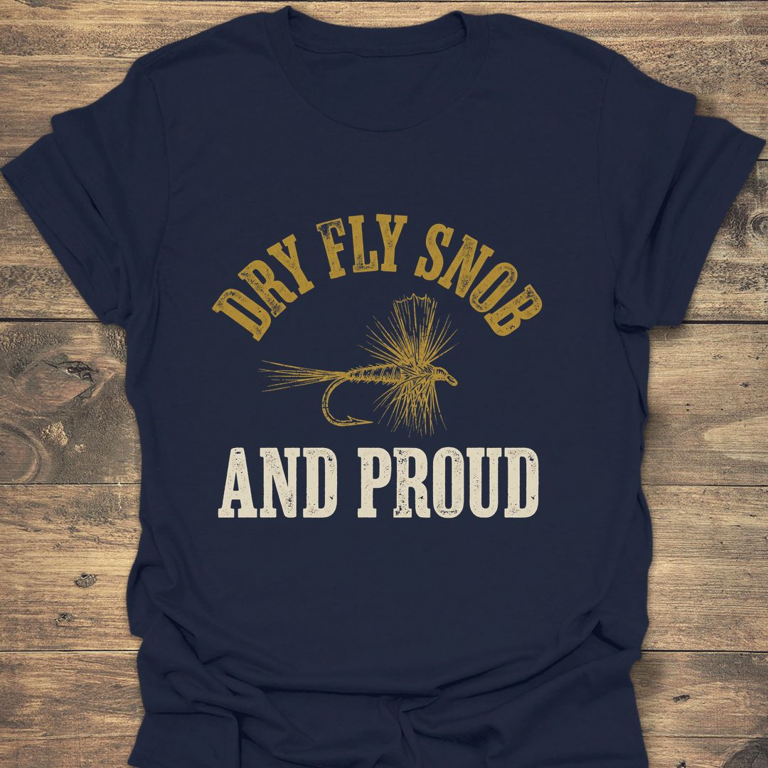 Dry Fly Snob And Proud - Navy t-shirt