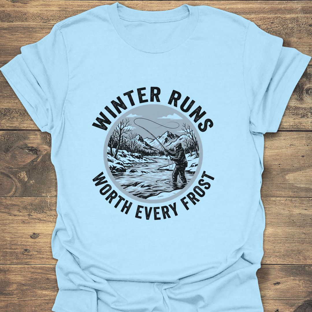 Winter Runs Worth Every Frost - Light Blue t-shirt