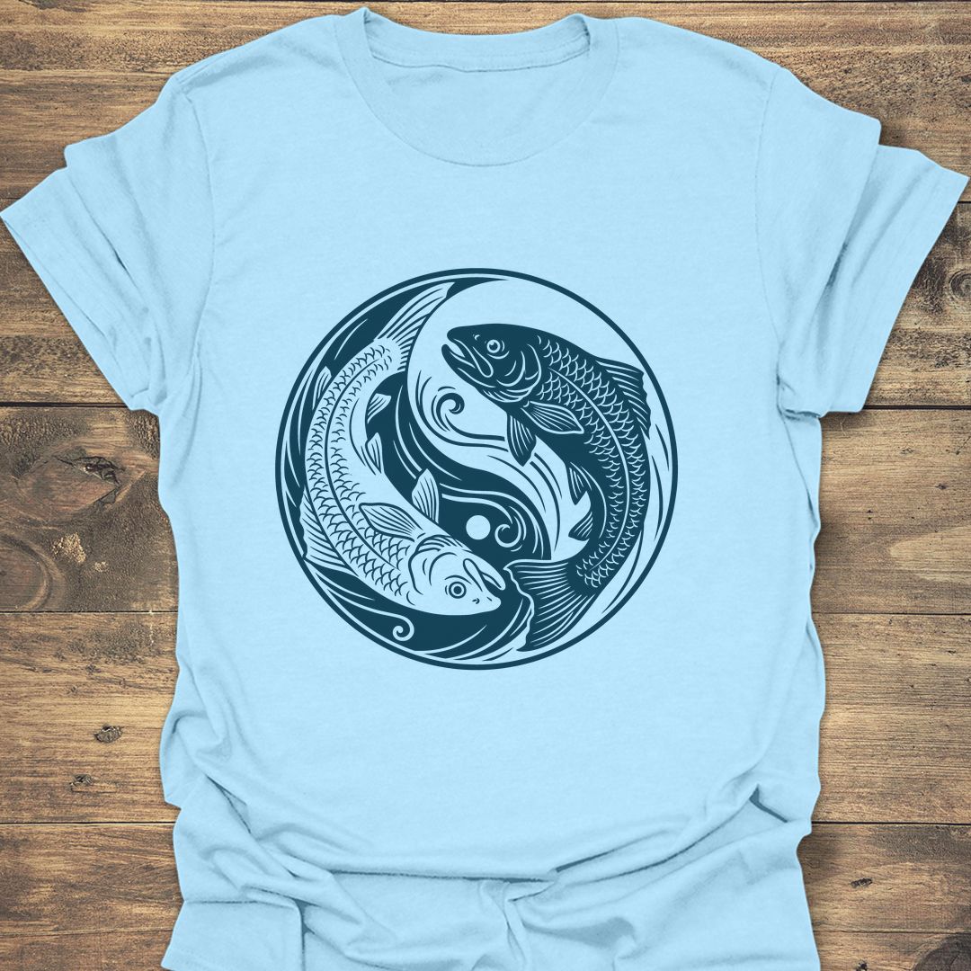 Trout Yin Yang Balance - Light Blue t-shirt