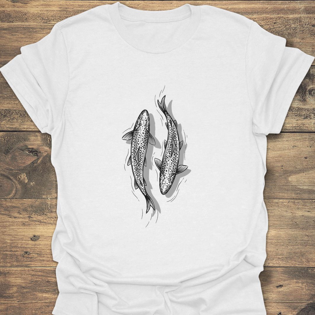 Twin Trout Current - White t-shirt