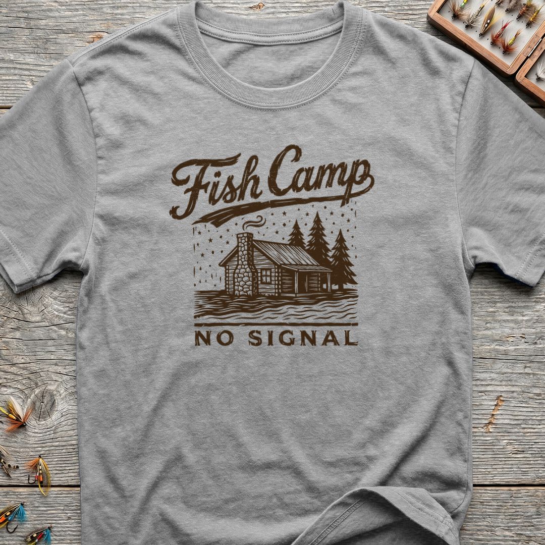 Fish Camp No Signal - Sport Grey t-shirt