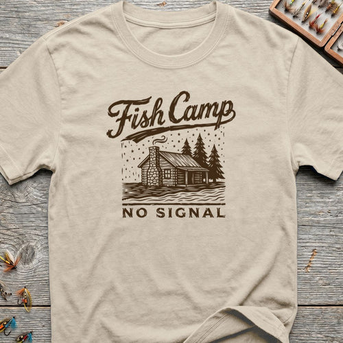 Fish Camp No Signal - Natural t-shirt