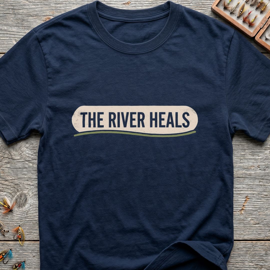 The River Heals - Navy t-shirt
