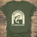 99 Problems Fly Fishing Fixes - Military Green t-shirt
