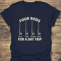 Four Rods For A Day - Navy t-shirt