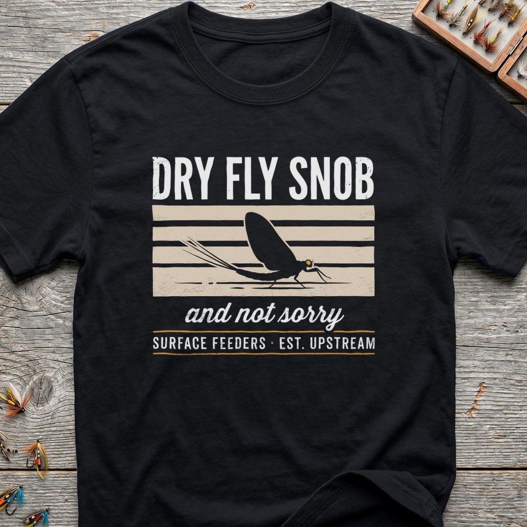 Dry Fly Snob and Not - Black t-shirt