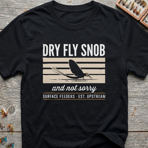 Dry Fly Snob and Not - Black t-shirt