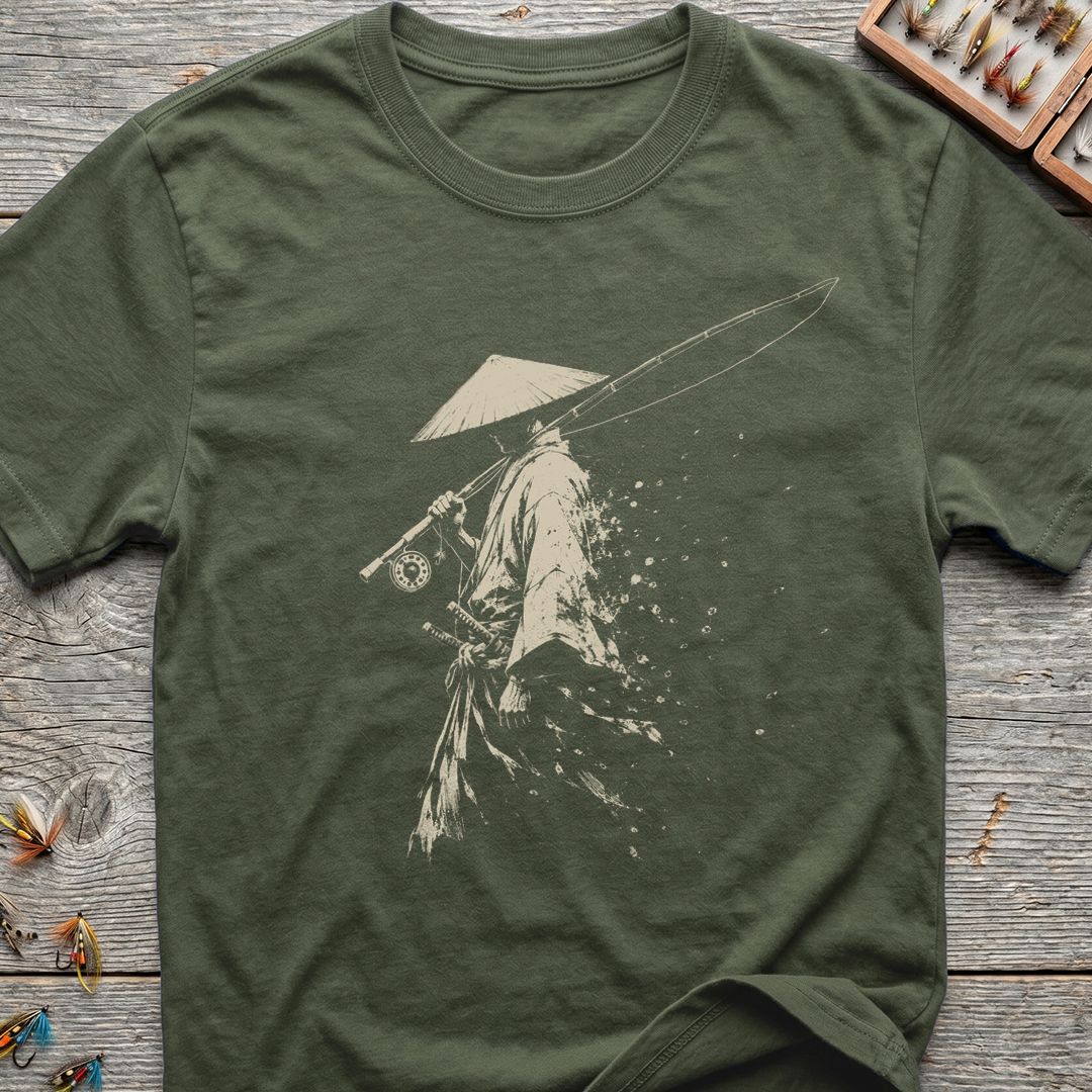 Samurai Fly Fishing - Military Green t-shirt