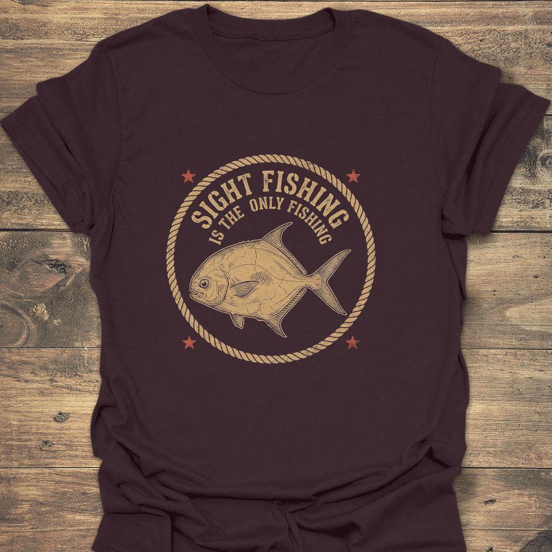 Sight Fishing Permit Badge - Dark Chocolate t-shirt