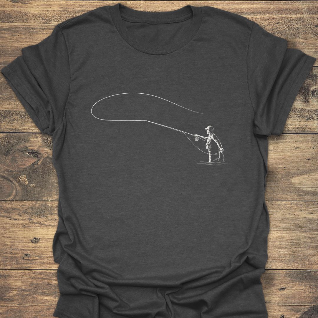 Wading Angler Loop Cast - Dark Heather t-shirt
