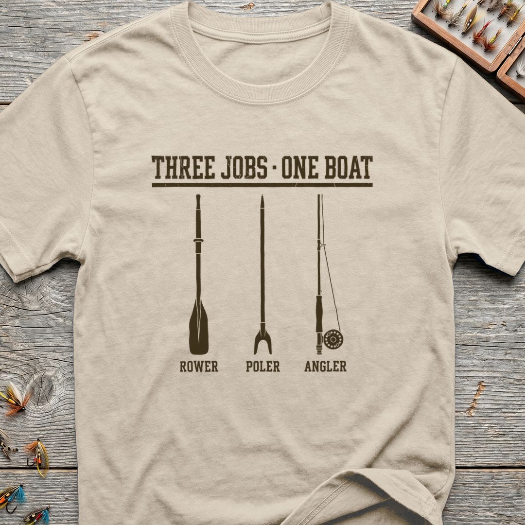 Three Jobs One Boat - Natural t-shirt