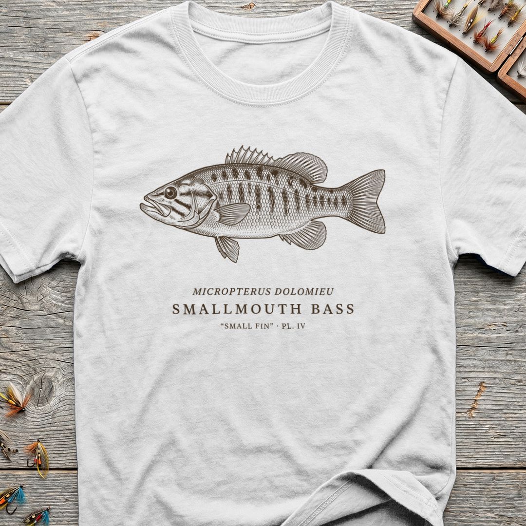 Smallmouth Bass Micropterus Dolomieu - White t-shirt
