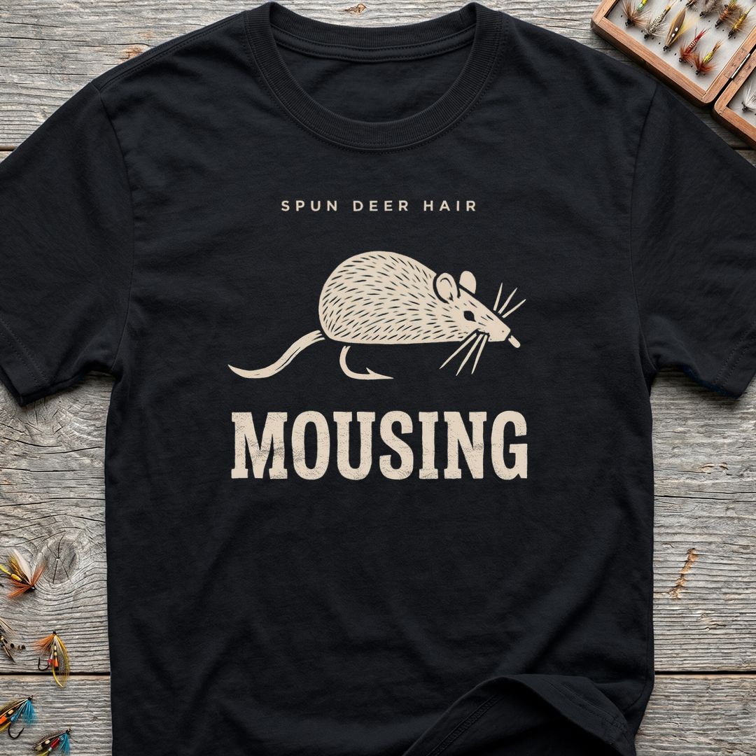 Mousing Spun Deer Hair - Black t-shirt