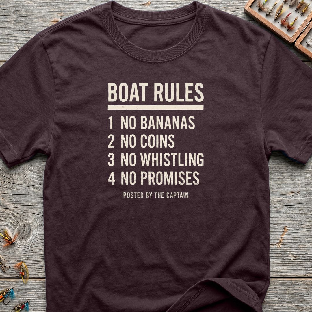 Boat Rules By The Captain - Dark Chocolate t-shirt