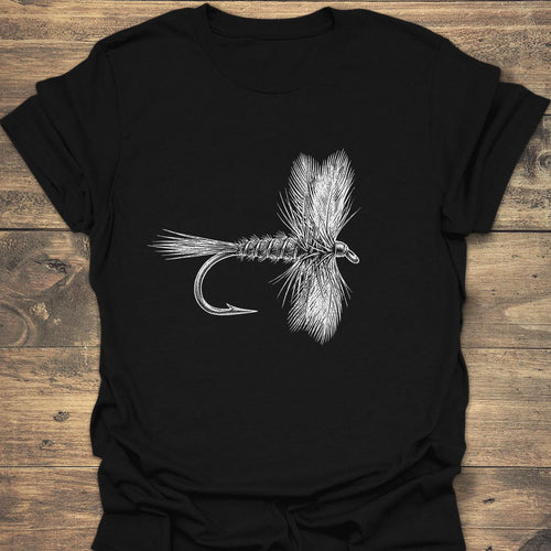 Classic Dry Fly Pattern - Black t-shirt