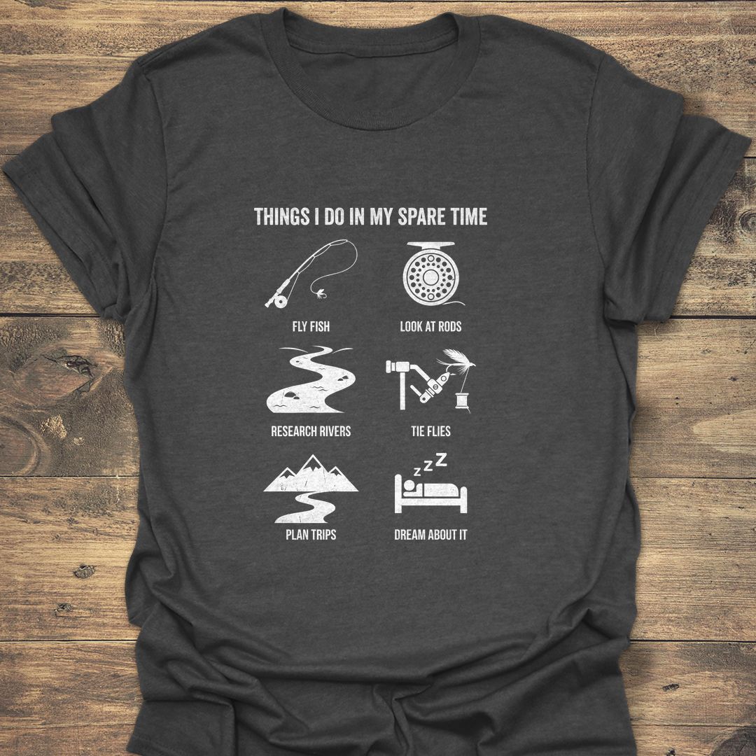 Things I Do In Spare - Dark Heather t-shirt