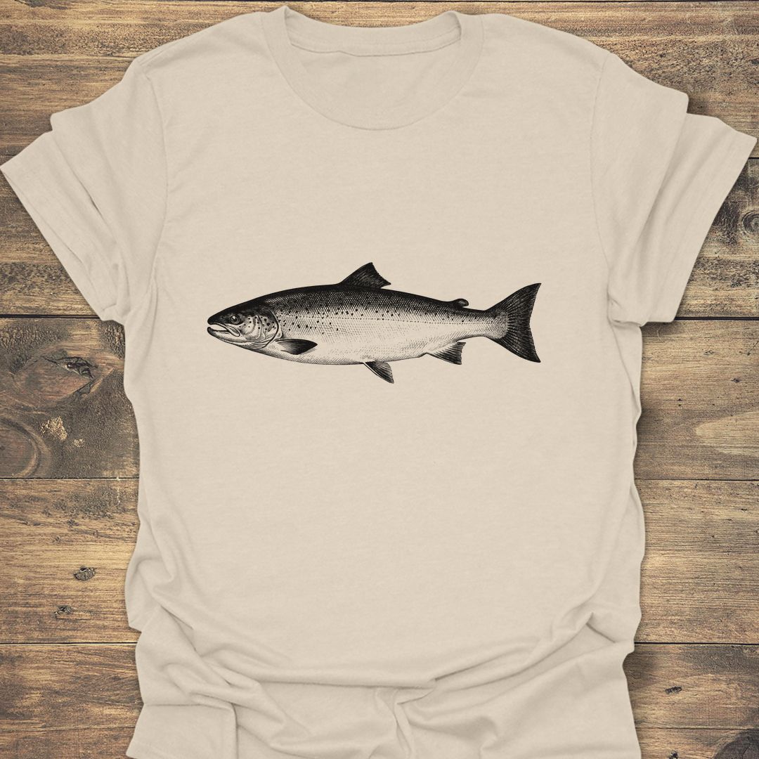 Vintage Atlantic Salmon Illustration - Natural t-shirt