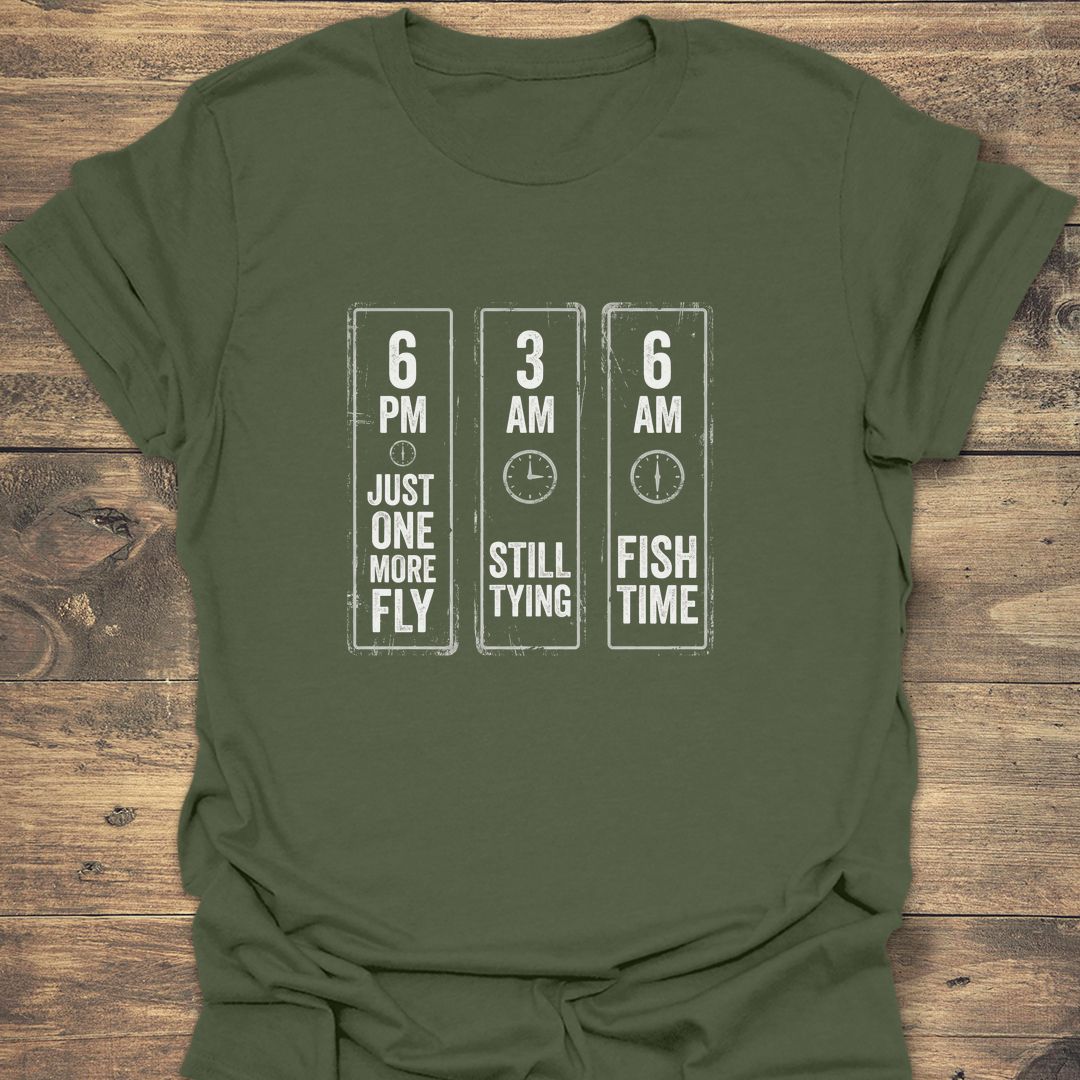 Just One More Fly - Military Green t-shirt