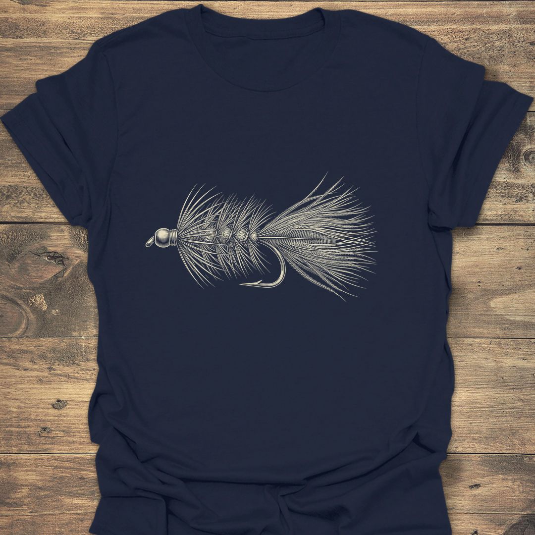 Woolly Bugger Streamer - Navy t-shirt