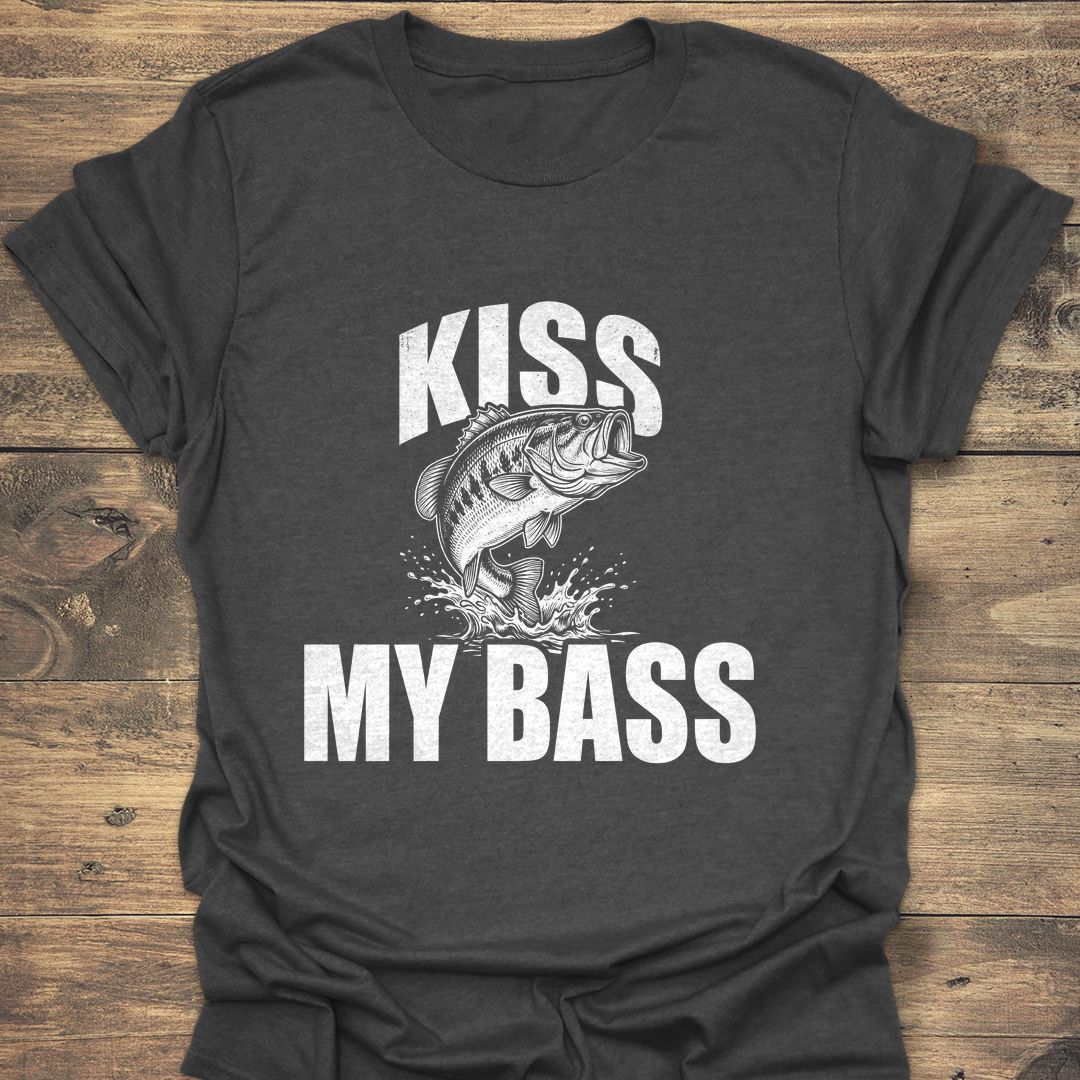 Kiss My Bass - Dark Heather t-shirt