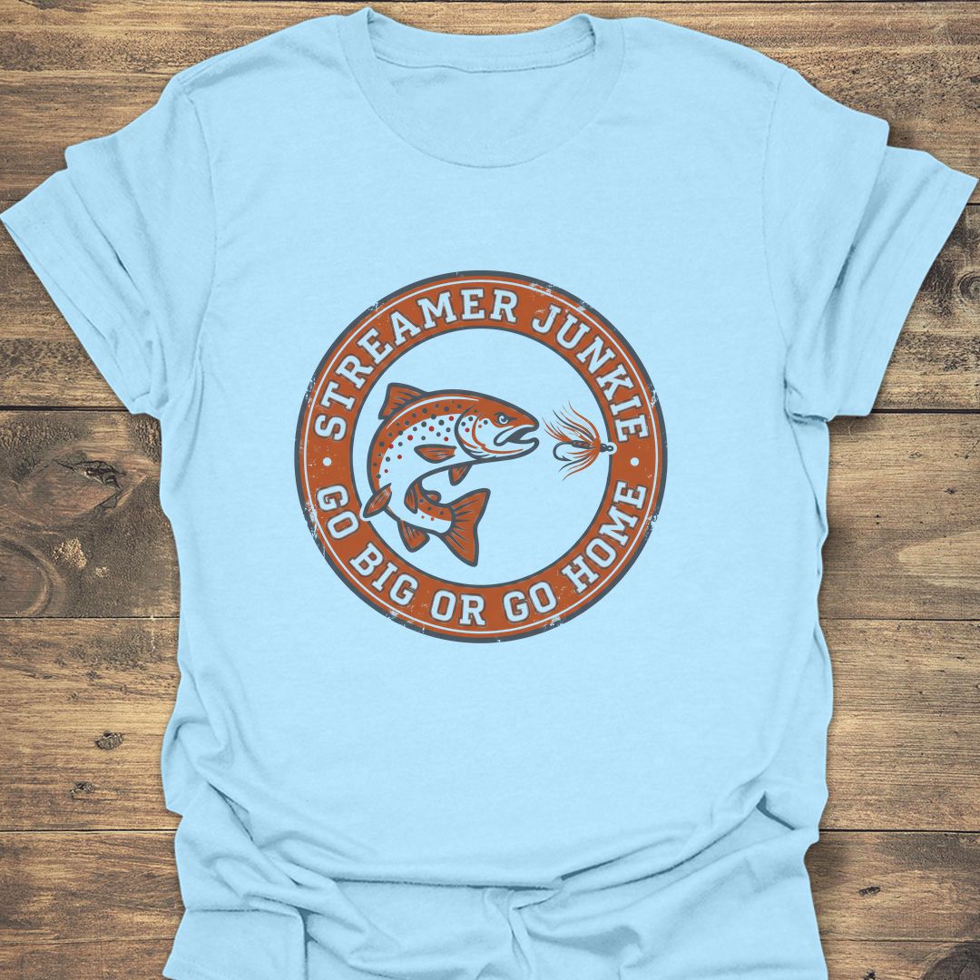 Streamer Junkie Go Big - Light Blue t-shirt