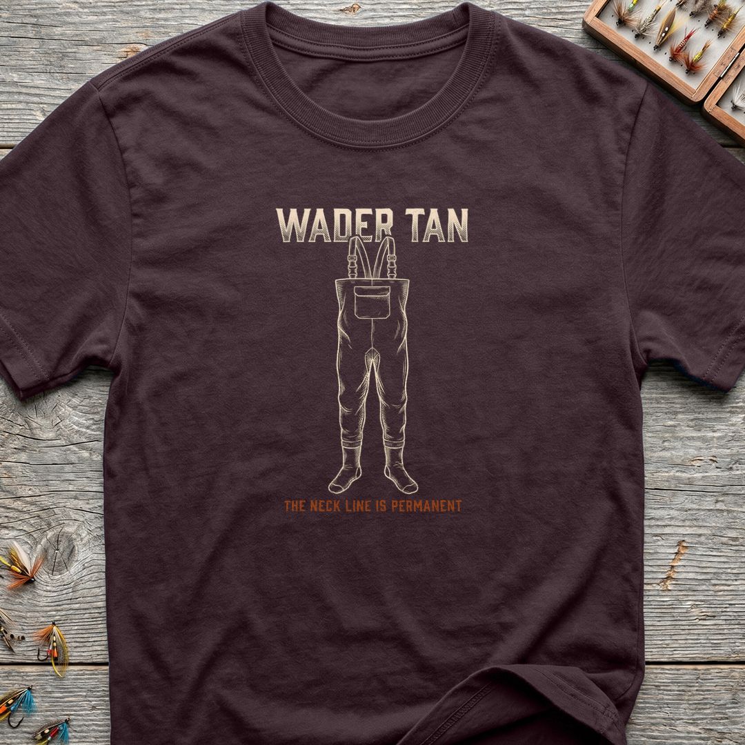 Wader Tan Neck Line - Dark Chocolate t-shirt