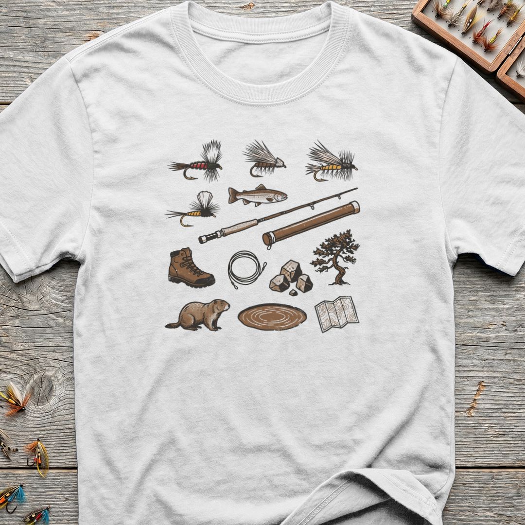 Fly Fishing Essentials Collection - White t-shirt
