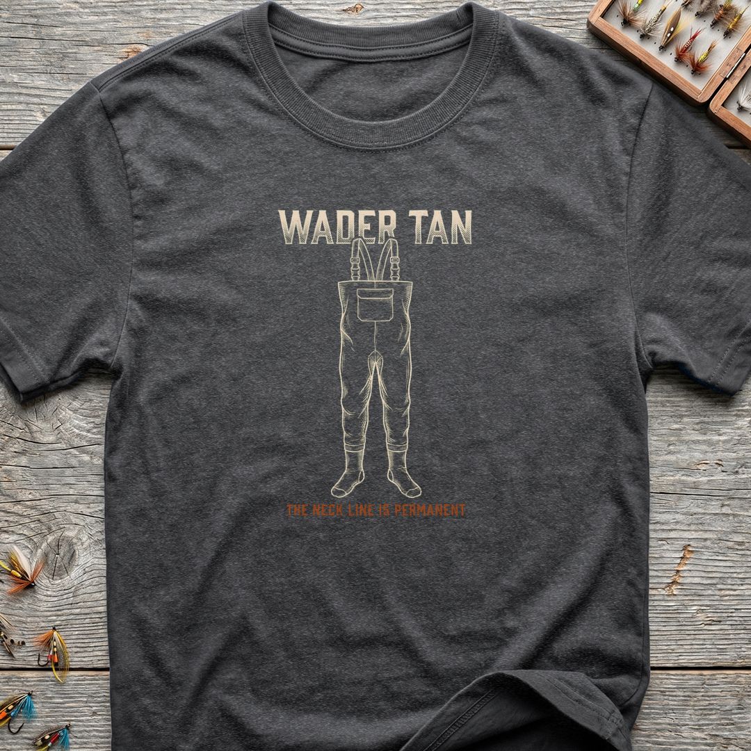 Wader Tan Neck Line - Dark Heather t-shirt