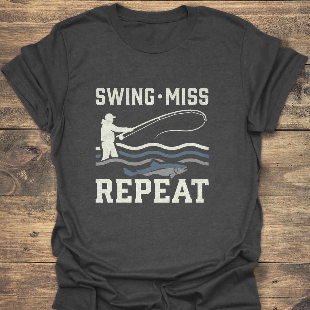 Swing Miss Repeat - Dark Heather t-shirt