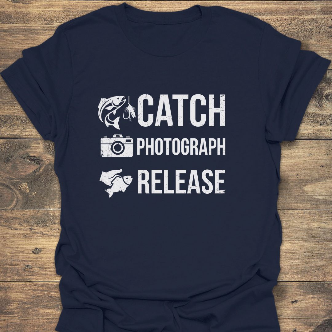 Catch Photograph Release - Navy t-shirt