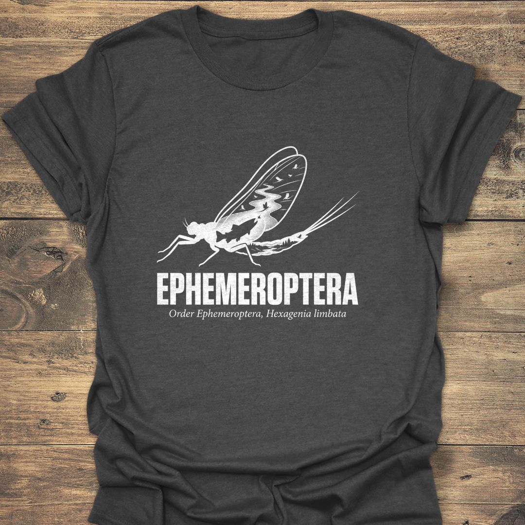 Ephemeroptera Mayfly Hatch - Dark Heather t-shirt