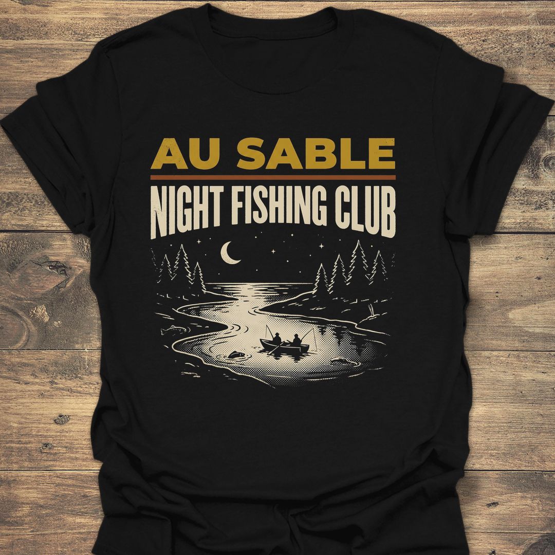 Au Sable Night Fishing Club - Black t-shirt