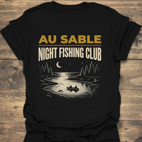 Au Sable Night Fishing Club - Black t-shirt