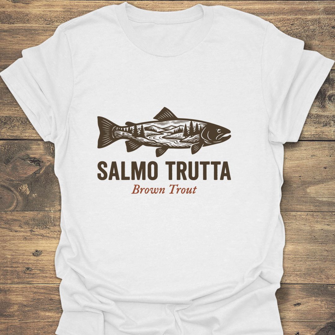 Salmo Trutta Brown Trout - White t-shirt