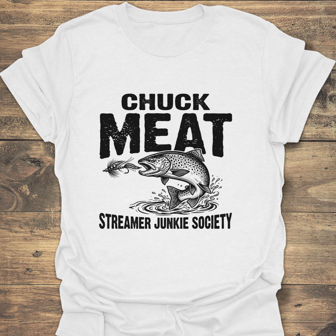 Chuck Meat Streamer Junkie - White t-shirt
