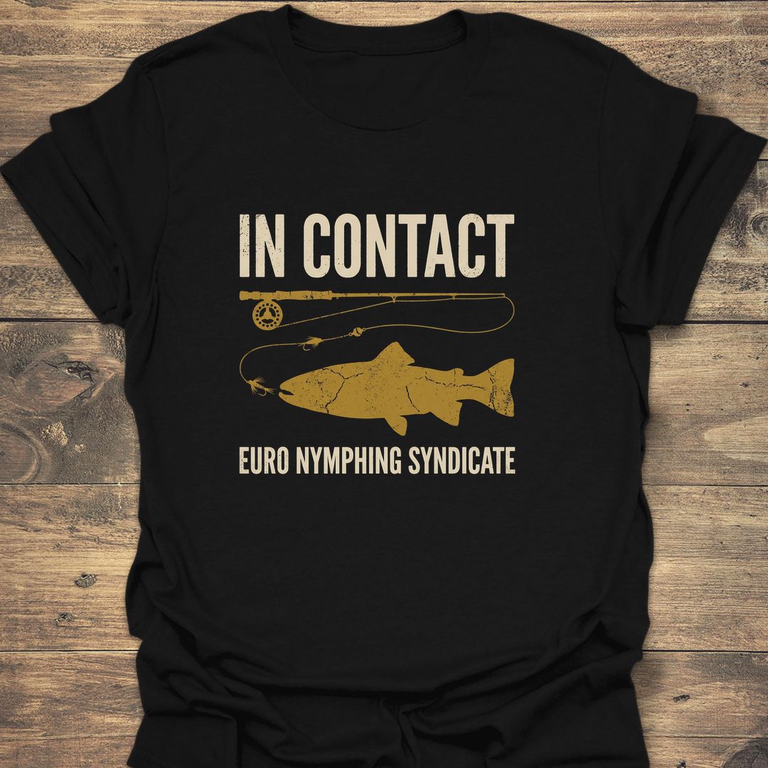 In Contact Euro Nymphing Syndicate - Black t-shirt