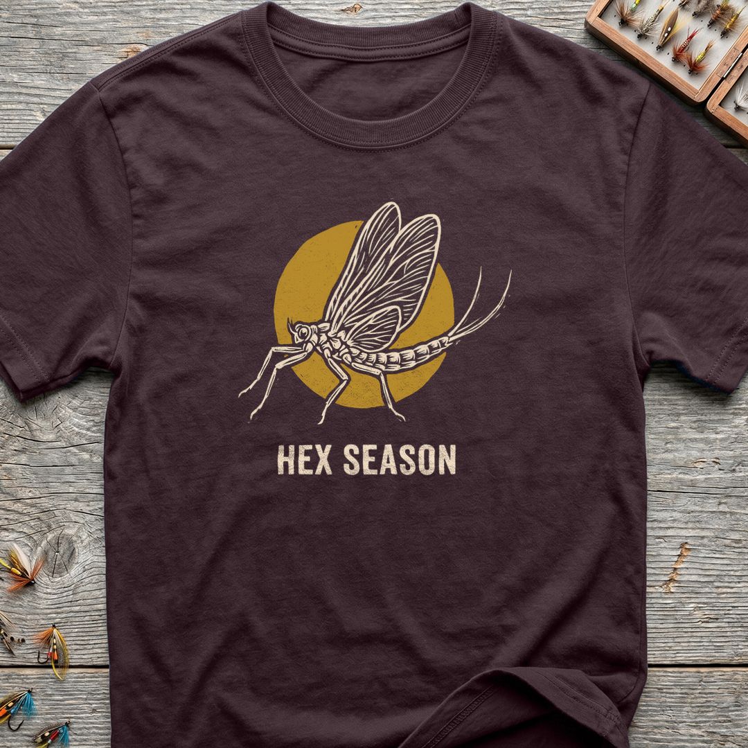 Hex Season Mayfly Hatch - Dark Chocolate t-shirt