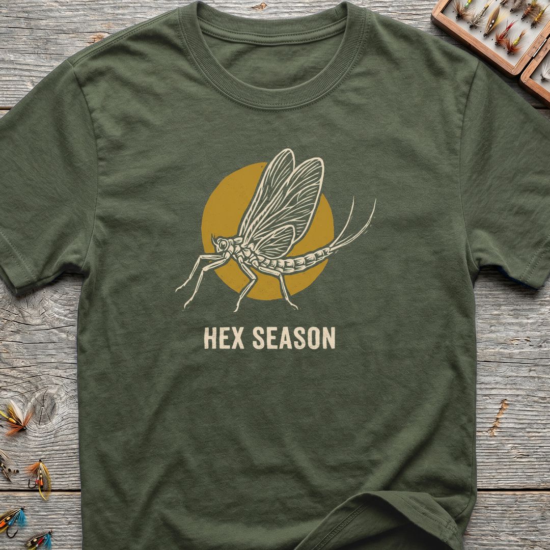 Hex Season Mayfly Hatch - Military Green t-shirt