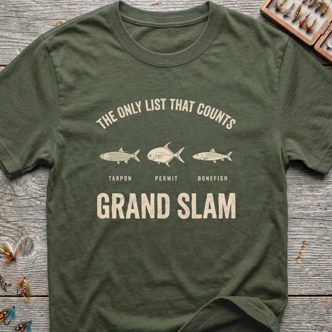 Grand Slam Flats Trifecta - Military Green t-shirt
