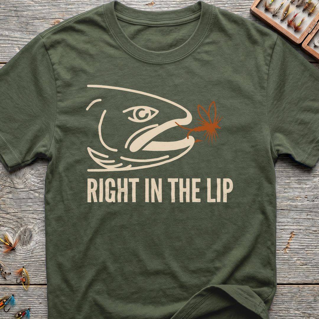 Right In The Lip - Military Green t-shirt