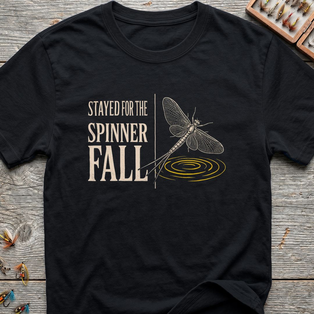 Stayed For The Spinner Fall - Black t-shirt