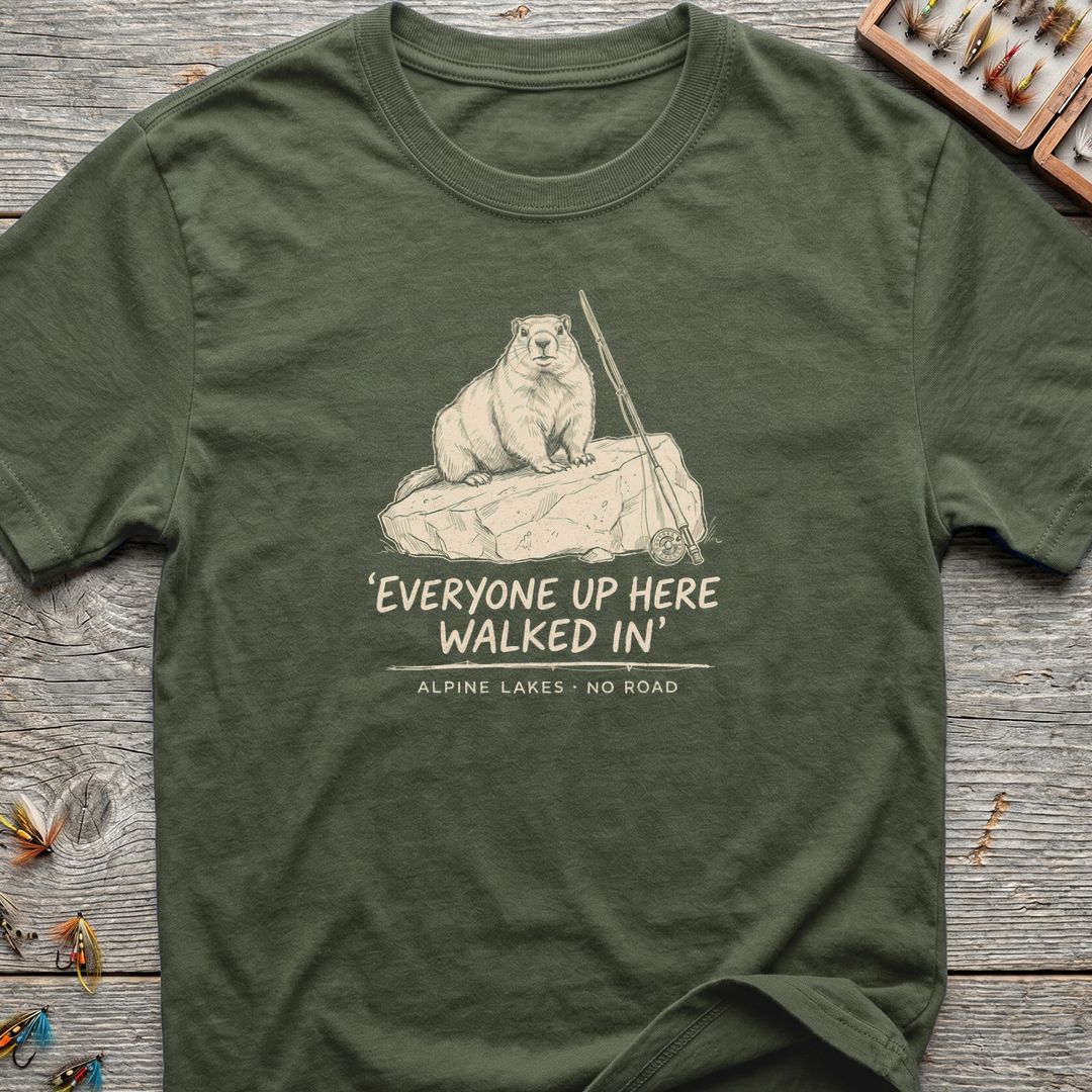 Everyone Up Here Walked In - Military Green t-shirt