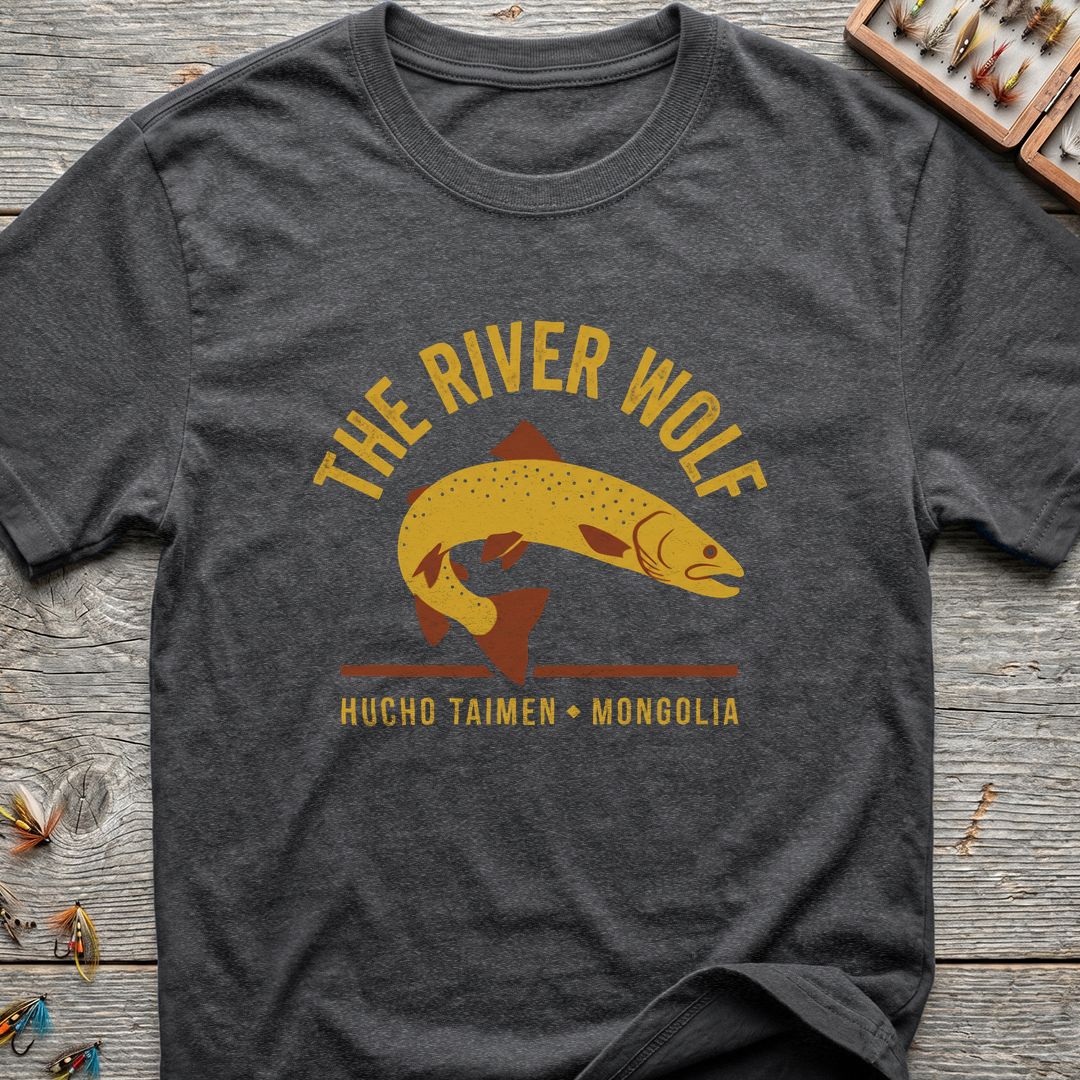 The River Wolf Taimen - Dark Heather t-shirt
