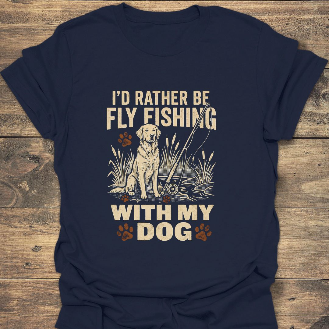 Rather Be Fly Fishing With - Navy t-shirt