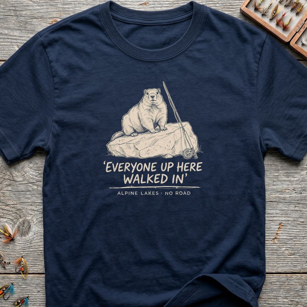 Everyone Up Here Walked In - Navy t-shirt