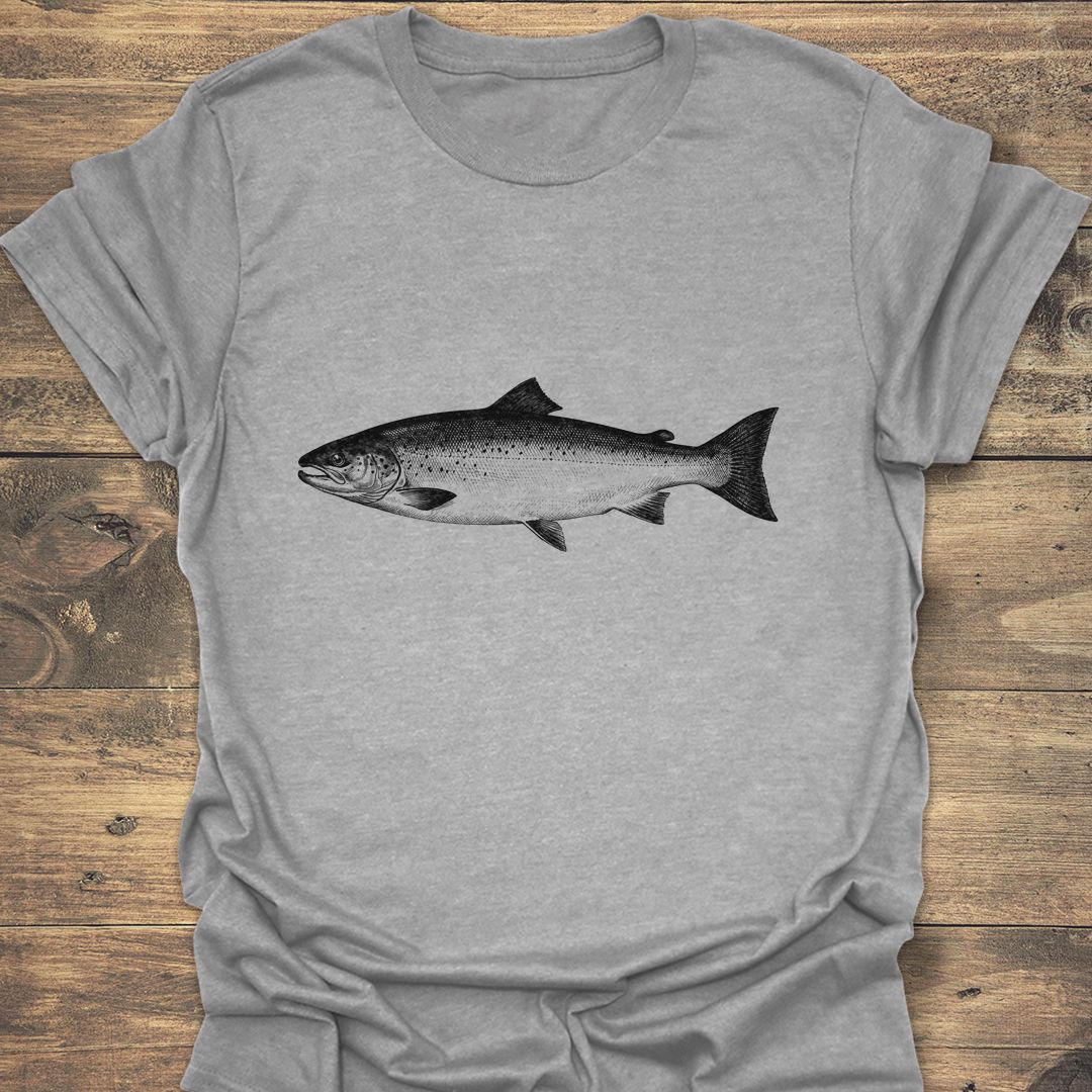 Vintage Atlantic Salmon Illustration - Sport Grey t-shirt
