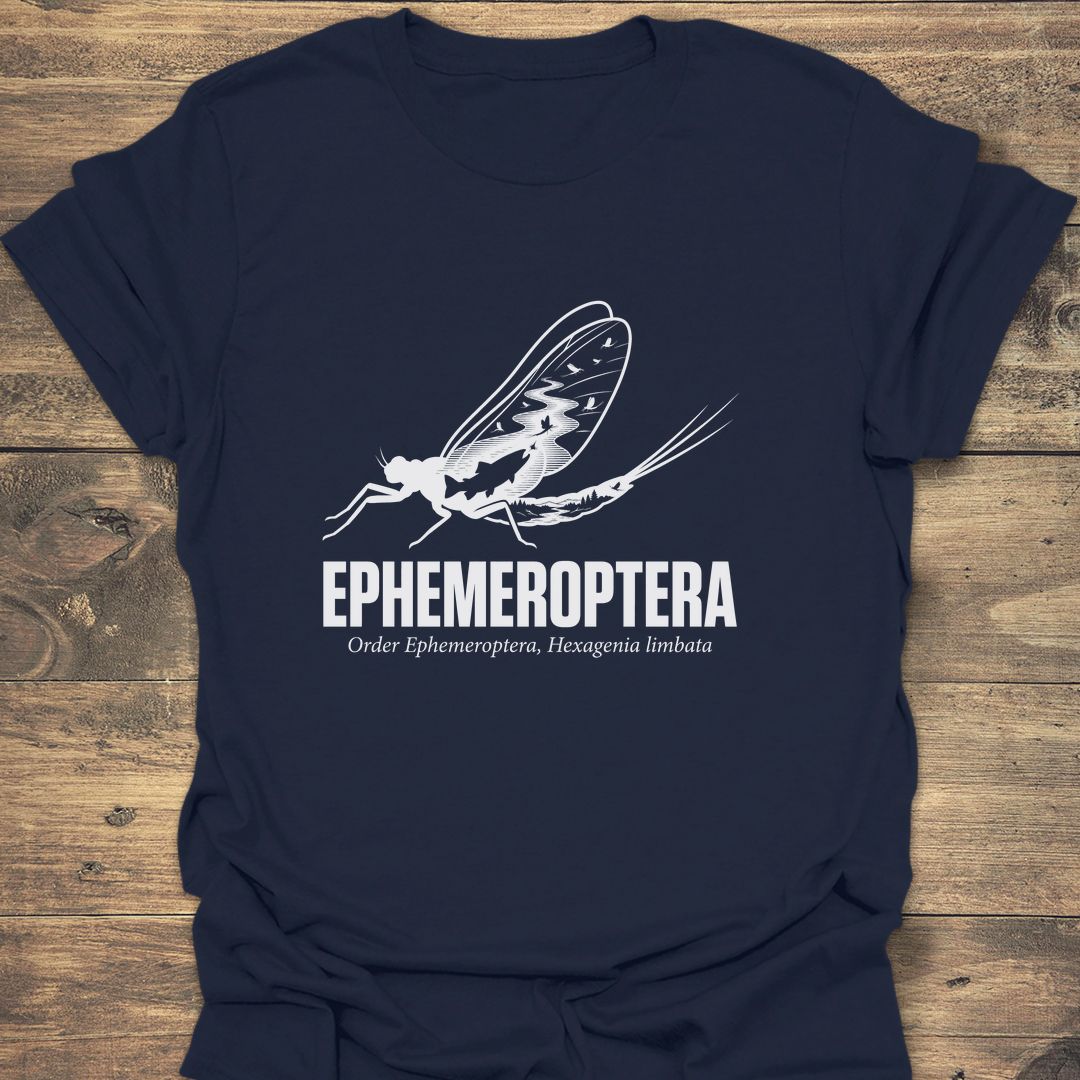 Ephemeroptera Mayfly Hatch - Navy t-shirt