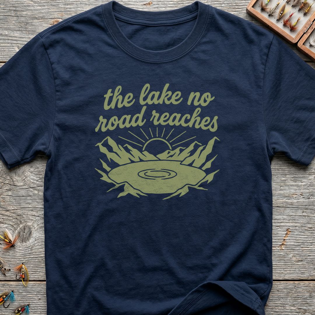 The Lake No Road Reaches - Navy t-shirt