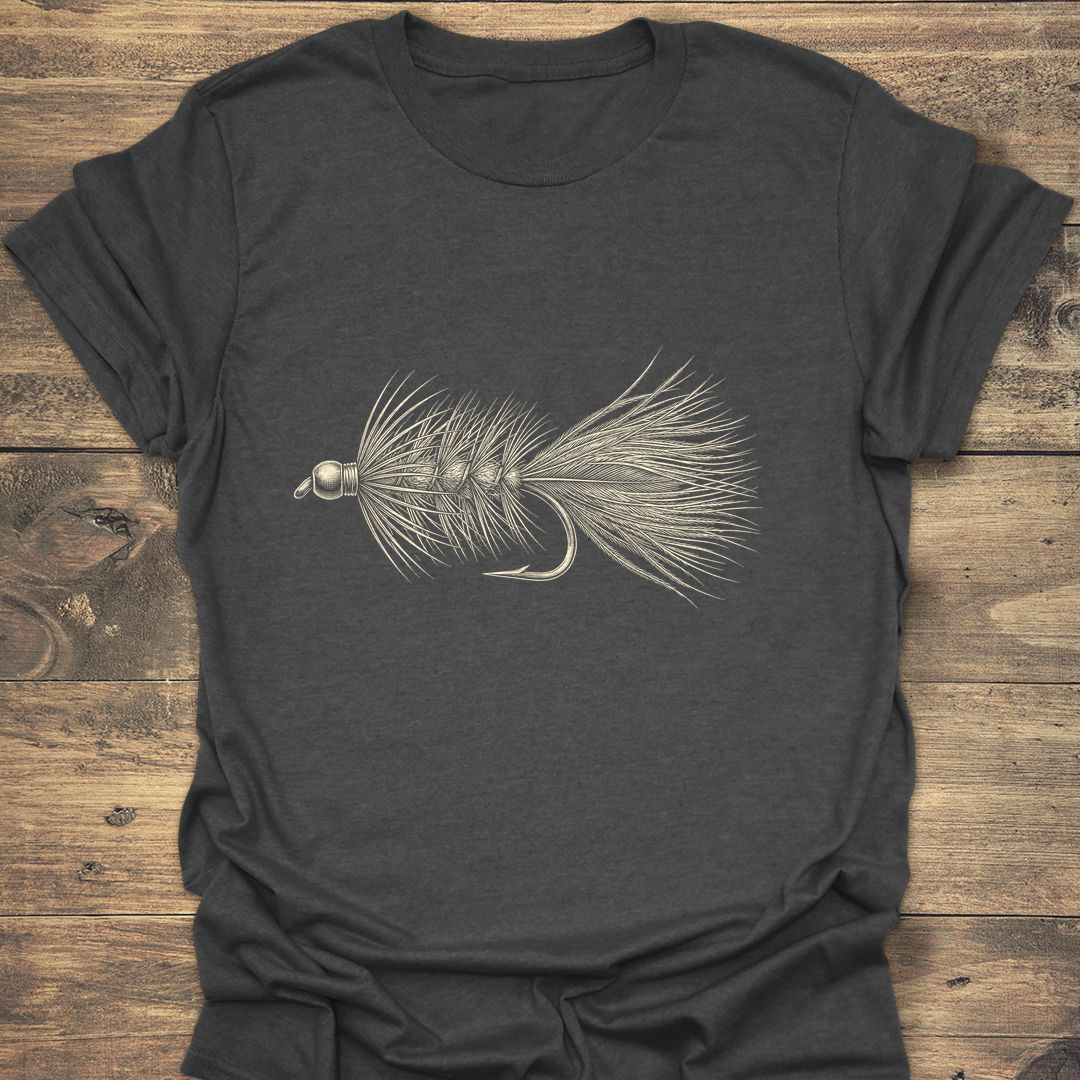 Woolly Bugger Streamer - Dark Heather t-shirt